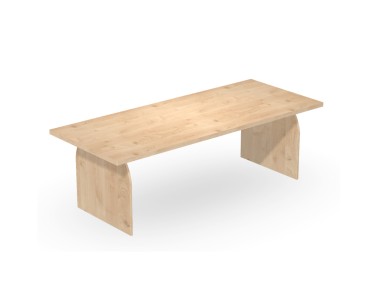 Rechthoek Eiken Plat onderstel